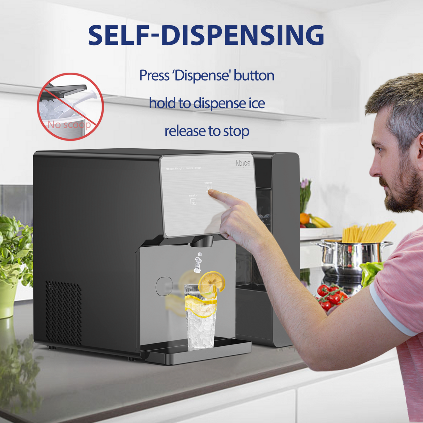 Glacier Self-dispensing Nugget Ice Maker With Water Tank